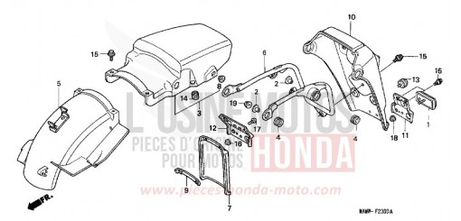 GARDE-BOUE ARRIERE XL600VX de 1999